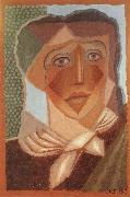 Juan Gris The fem wearing the scarf Spain oil painting artist